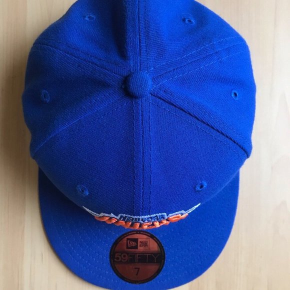 New Era 59Fifty NBA New York Knicks Team Blue Fitted Hat - Sz 7 - Picture 4 of 7